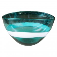 Green and blue Murano glass bowl